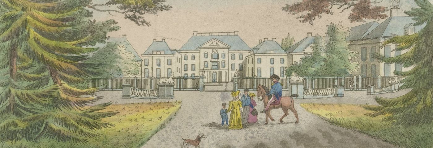 <p>Paleis Het Loo te Apeldoorn, ets en aquatint van Roelof van der Meulen, 1816 - 1833</p>
