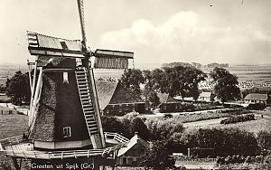 <p>Molen Ceres in 1954. - Ansichtkaart: collectie gemeente Delfzijl</p>
