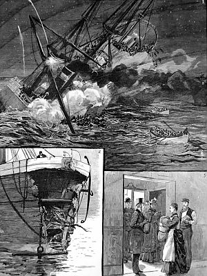 <p>De ondergang van het s.s. W.A. Scholten. Uit: The Graphic, 26 november 1887</p>
