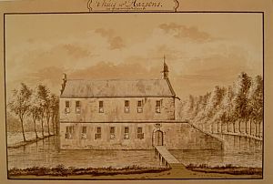 <p>De Harssensborg, getekend door A. Ramaker. - Foto: heerlijkheidharssens.nl</p>
