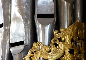 <p>De pedaaltoren van de &#39;Prestant 32 voet&#39; in de Martinikerk. - Foto: Kees Kugel</p>
