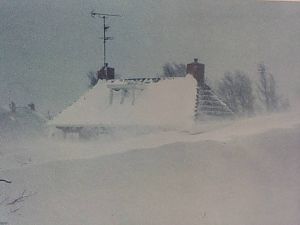 <p>Een Warffumer huisje in de sneeuw. – Foto: Addie Bodde</p>