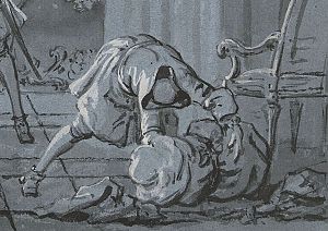 <p>De dienstmeid werd gekneveld...</p>
