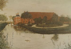 <p>Een schilderij van Hoogwatum, maker en datering onbekend. - Foto: collectie gemeente Delfzijl</p>
