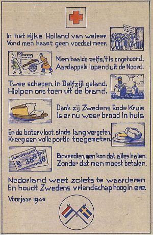 <p>Pamflet met dankgedicht voor de voedselhulp, voorjaar 1945.</p>
