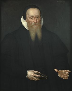 <p>Menso Alting (1541-1712) op een schilderij van onbekende maker, begin 17<sup>e</sup> eeuw. &ndash; Schilderij: Johannes a Lasco Bibliothek, Emden</p>
