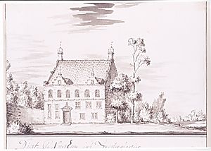<p>De Jensemaborg, getekend door Jacobus Stellingwerff (18de eeuw).</p>
