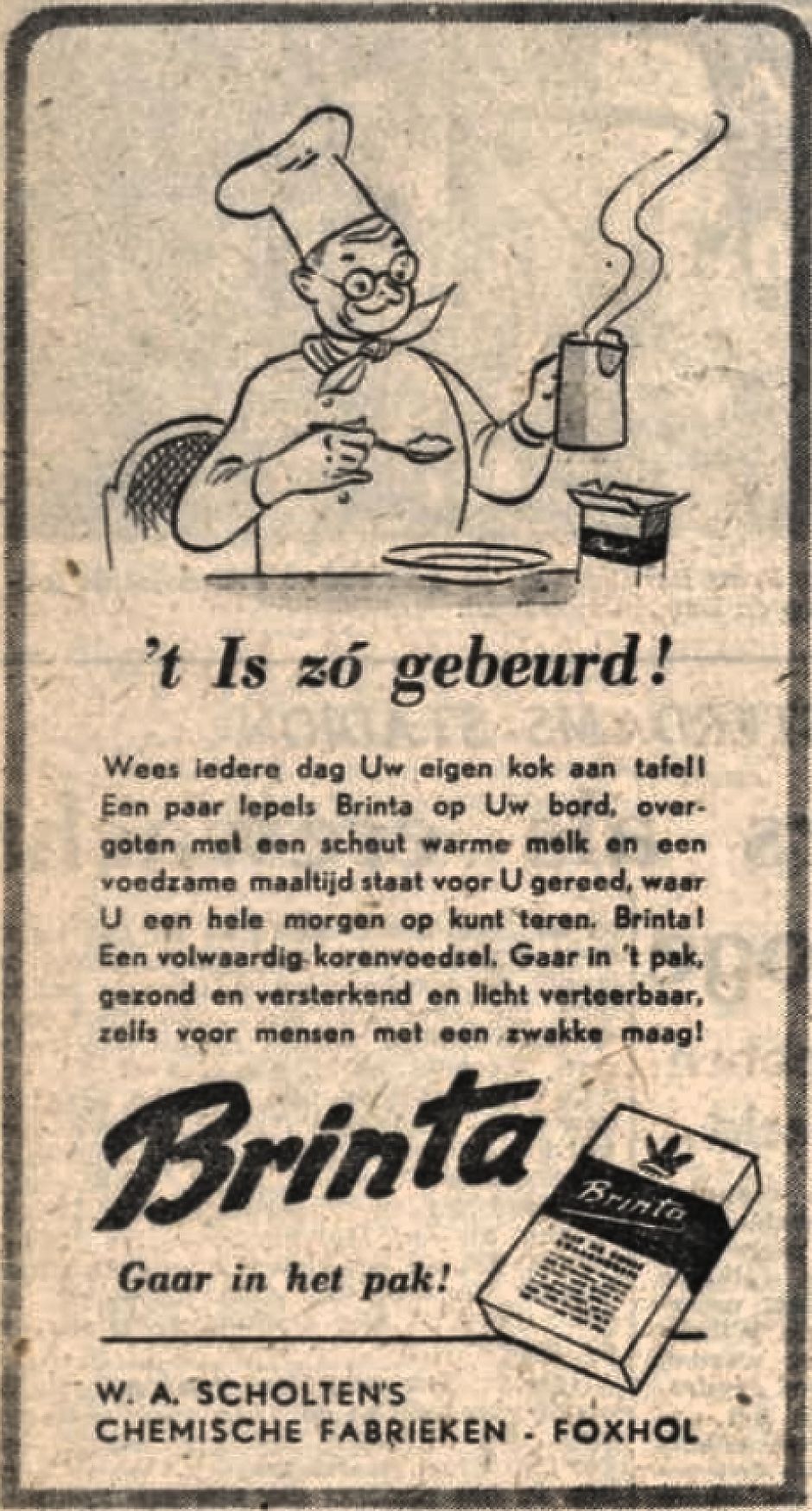 <p>Advertentie voor Brinta uit 1948.</p>
