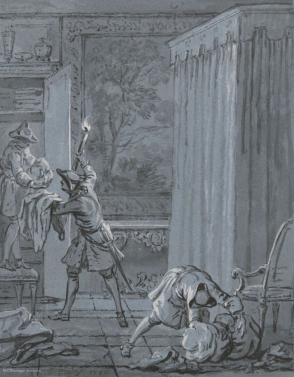 <p>Prent: Jean Baptiste Oudry, 1732. Collectie Rijksmuseum</p>
