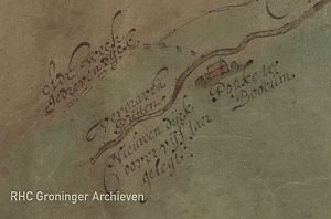 <p>De oudste vermelding van &#39;Boocum&#39; op een kaart uit 1631. &ndash; Kaart: J. Sems, www.beeldbankgroningen.nl (1536-6656)</p>
