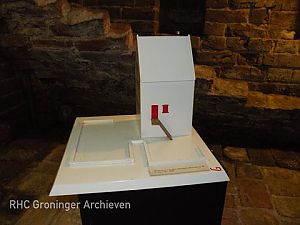 Een maquette van het steenhuis. - Foto: Museum Stad Appingedam