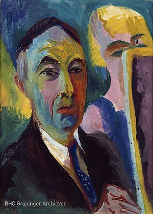 Hendrik Nicolaas Werkman, olieverf op doek, Jan Wiegers, 1929, Groninger Museum