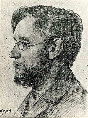 <p>Tjerk Luitjes, foto van een tekening door Cor Breman uit ca. 1903. - Collectie Groninger Archieven</p>
